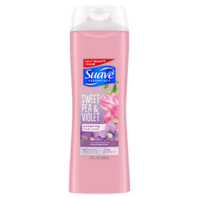 Suave Essentials Sweet Pea & Violet Pampering Body Wash, 15 fl oz