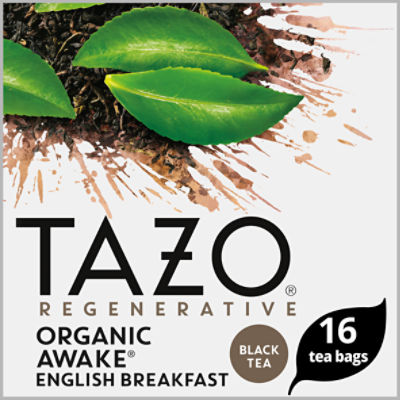 Tazo Regenerative Organic Awake English Breakfast Black Tea Bags, 16 count, 1.4 oz