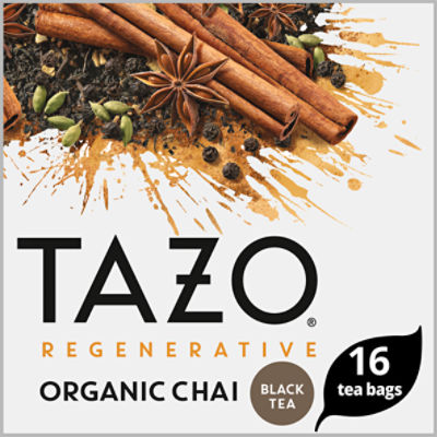 Tazo Regenerative Black Tea Organic Chai, 16 Tea Bags - Fairway