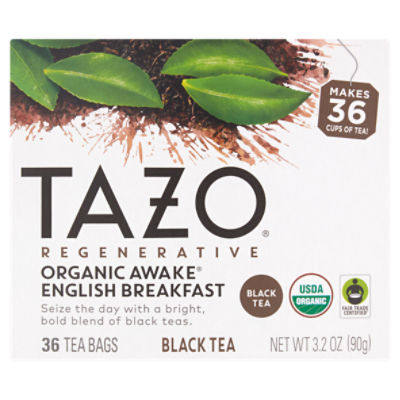 Tazo Organic Awake English Breakfast Black Tea Bags, 36 count, 3.2 oz