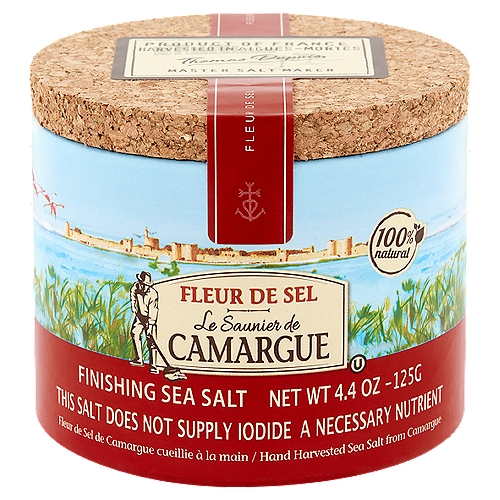 Le Saunier de Camargue Fleur de Sel Finishing Sea Salt, 4.4 oz
Discover this unique, delicate Flakey Camargue Fleur de Sel from the pristine provinces of Southern France. Only a few weeks of the year when the sea, air and winds balance perfectly, the salt ''fleur'' rises to the top. It is harvested by hand the same way it has been for 2,000 years. Camargue Fleur de Sel has always been an essential ingredient in Mediterranean cuisine. Since ancient times, the harvesting of Camargue salt has allowed the wild expanse to be protected and the biodiversity of the Aigues-Mortes salt works to be preserved.

Thomas Dupuis
Master Salt Maker