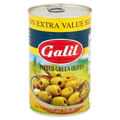 Galil Pitted Green Olives Value Size, 24 fl oz