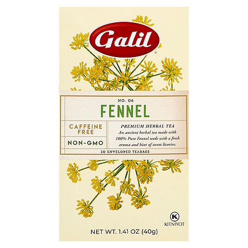Galil No. 06 Fennel Premium Herbal Teabags, 20 count, 1.41 oz