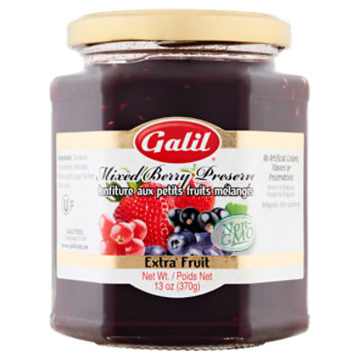 Galil Mixed Berry Preserve - Extra Fruit, 13 oz