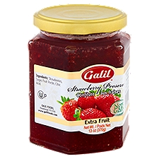 Galil Strawberry Preserve - Extra Fruit, 13 oz
