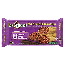 Las Campanas Beef & Bean Chimichangas, 8 count, 32 oz, 40 Ounce