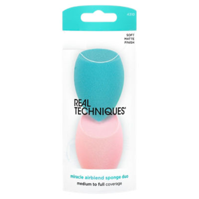 Real Techniques Soft Matte Finish Miracle Airblend Sponge Duo, 2 count