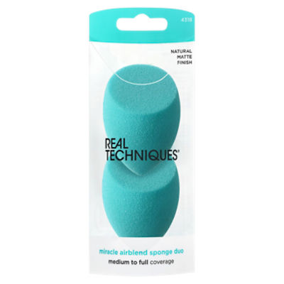 Real Techniques Natural Matte Finish Miracle Airblend Sponge Duo, 2 count