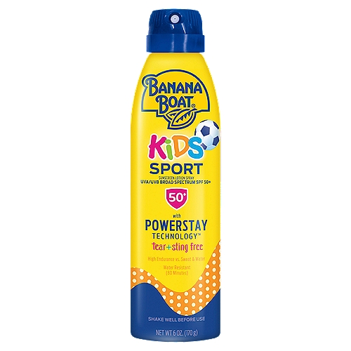 Banana Boat Kids Sport UVA/UVB Broad Spectrum Sunscreen Lotion Spray, SPF 50+, 6 oz