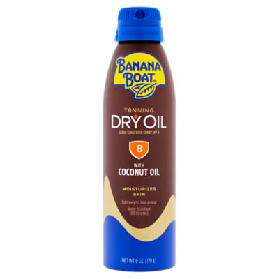 Banana Boat Tanning Dry Oil Clear Sunscreen Spray, SPF 8, 6 oz