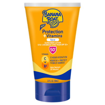 Banana Boat® Protection + Vitamins Sunscreen for Face Lotion SPF 50, 2oz