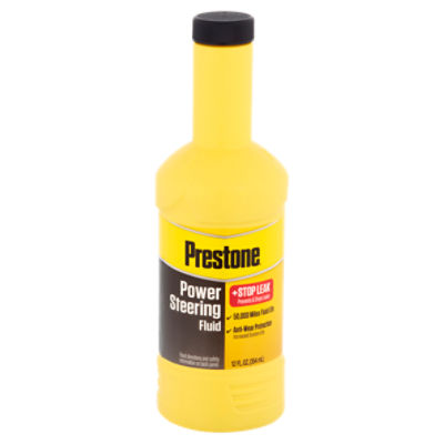 Prestone Power Steering Fluid + Stop Leak, 12 fl oz, 1 Each