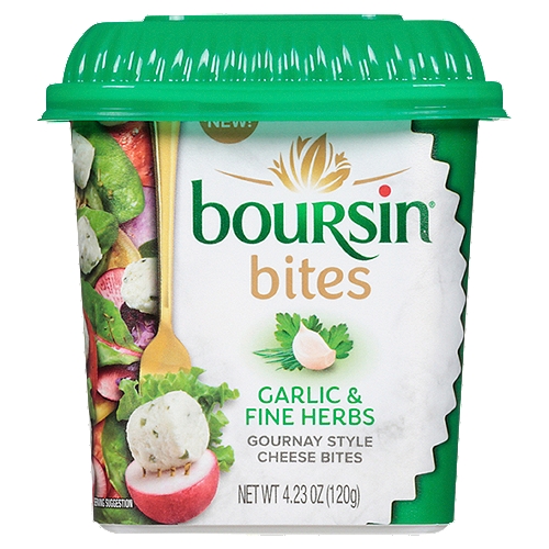 bouRsin Garlic & Fine Herbs Gournay Style Cheese Bites, 4.23 oz