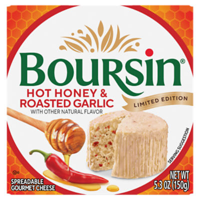 Boursin Hot Honey & Roasted Garlic Spreadable Gourmet Cheese Limited Edition, 5.3 oz