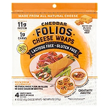 Folios Cheddar Cheese Wraps, 1.5 oz, 4 count