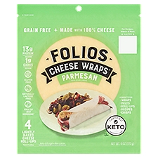 Folios Parmesan Cheese Wraps, 4 count, 6 oz