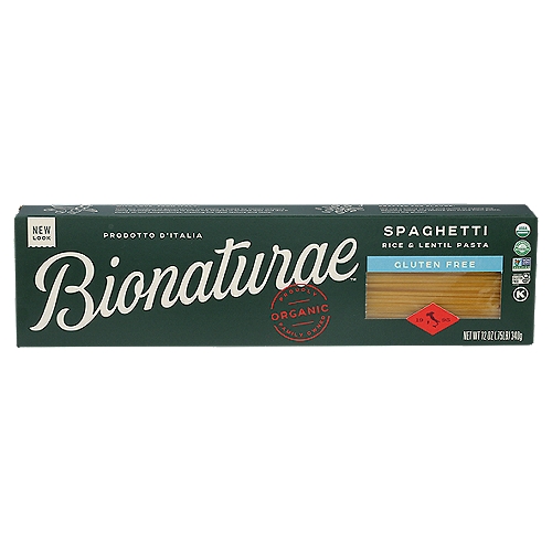 Bionaturæ Organic Gluten Free Rice & Lentil Spaghetti Pasta, 12 oz