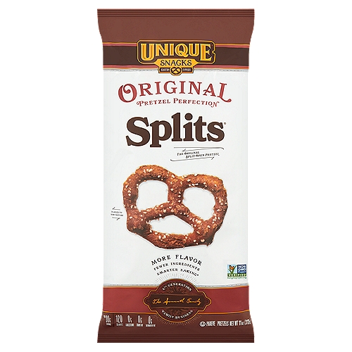 Unique Snacks Splits Original Pretzels, 11 oz
During our “Unique'' baking process, we let the raw pretzel set to perfection. Then, when ready, the pretzel is placed in the oven where it “Splits'' open, creating bubbles and crevices that are crunchy and full of flavor. With our slow-baked, artisan process, each and every “Split'' is Unique