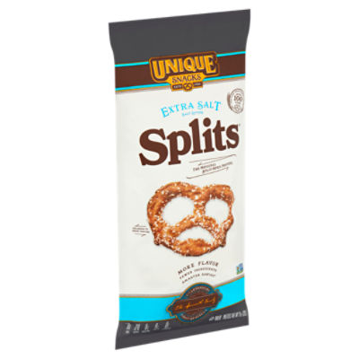 Unique Snacks Splits Extra Salt, Pretzels
