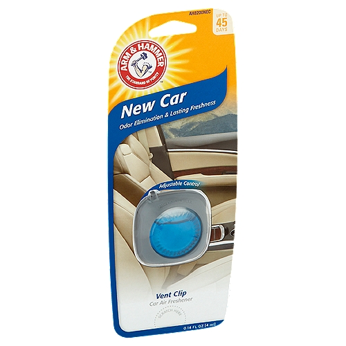 Arm & Hammer New Car Vent Clip Car Air Freshener, 0.14 fl oz
Arm & Hammer™ Car Air Fresheners provide maximum odor elimination and long lasting fragrance for a clean, fresh ride.
