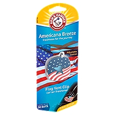 Arm & Hammer Americana Breeze Flag Vent Clip Car Air Freshener, 0.10 fl oz