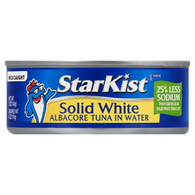 StarKist Solid White Albacore Tuna in Water 25% Less Sodium, 5 oz Can