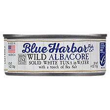 Blue Harbor Fish Co. Wild Albacore Solid White Tuna in Water, 4.6 oz Can