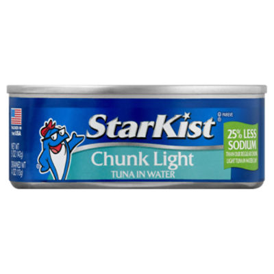 StarKist Chunk Light Tuna in Water 25% Less Sodium, 5 oz Can, 5 Ounce