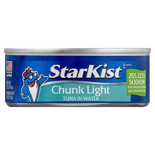 StarKist Chunk Light Tuna in Water 25% Less Sodium, 5 oz Can