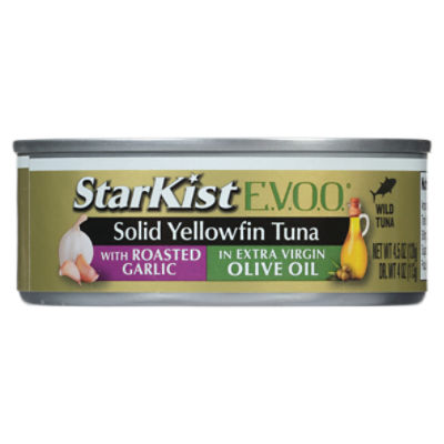 StarKist E.V.O.O. Solid Yellowfin Tuna with Roasted Garlic in Extra Virgin Olive Oil, 4.5 oz