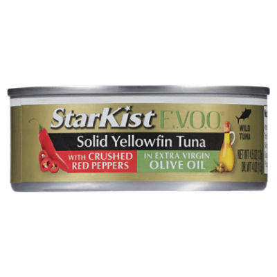 StarKist E.V.O.O. Solid Yellowfin Tuna with Crushed Red Peppers in Extra Virgin Olive Oil, 4.5 oz