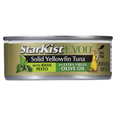 StarKist E.V.O.O. Solid Yellowfin Tuna with Basil Pesto in Extra Virgin Olive Oil, 4.5 oz