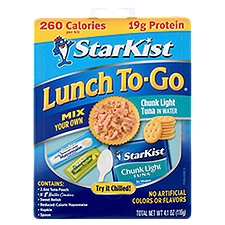 StarKist Lunch To-Go Wild Caught Light in Water, Tuna, 4.1 Ounce