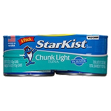 StarKist Chunk Light Tuna in Water, 5 oz Can, 4 count, 20 Ounce