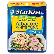 StarKist Low Sodium Albacore Tuna in Water, 2.6 oz Pouch, 2.6 Ounce