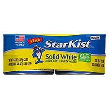 StarKist Solid White Albacore Tuna in Water, 5 oz, 4 count