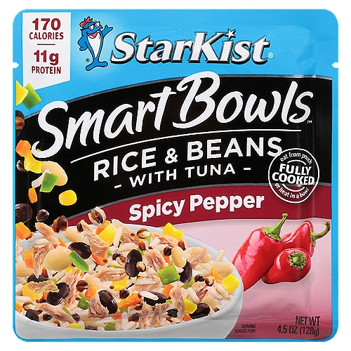 StarKist Smart Bowls Spicy Pepper Rice & Beans with Tuna, 4.5 oz