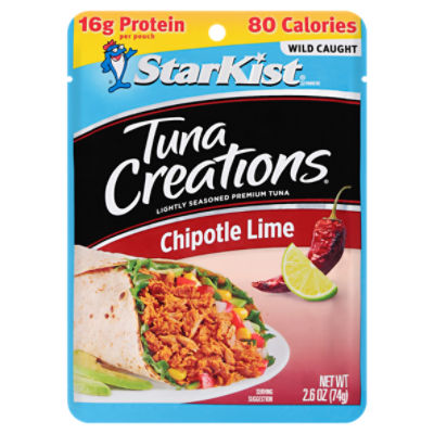 StarKist Tuna Creations Chipotle Lime Lightly Seasoned Premium Tuna, 2.6 oz