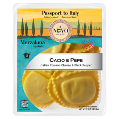 Nuovo Pasta Cacio E Pepe Mezzaluna Ravioli Pasta, 9 oz