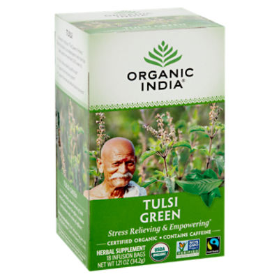 Organic India Tulsi Green Herbal Supplement, 18 count, 1.21 oz