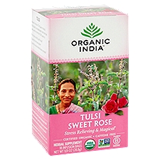 Organic India Tulsi Sweet Rose Herbal Supplement, 18 count, 1.01 oz