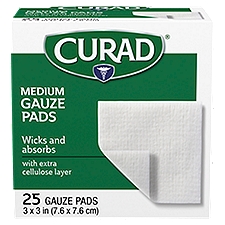 Curad Medium Gauze Pads, 25 count