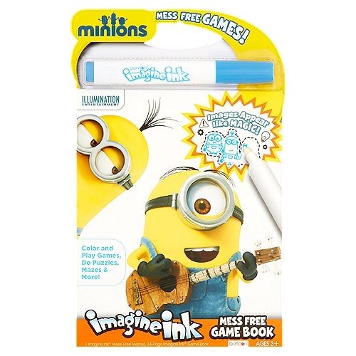Bendon Imagine Ink Minions Mess Free Marker! with Game Book, Ages 3+