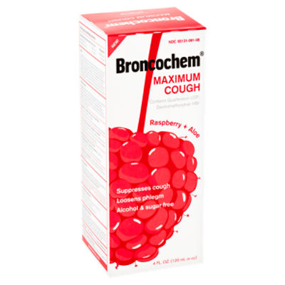 Broncochem Original Maximum Cough Raspberry + Aloe Liquid, 4 fl oz