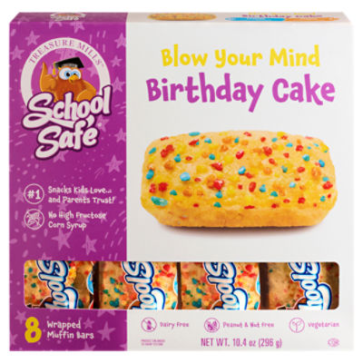 Treasure Mills School Safe Blow Your Mind Birthday Cake Muffin Bars, 8