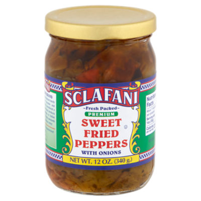 Sclafani Sweet Italian Style Fried Peppers with Onions, 12 oz