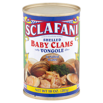 Sclafani Shelled Baby Clams Vongoli in Salted Water, 10 oz