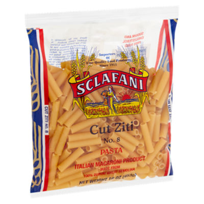 Sclafani Cut Ziti No. 8 Pasta, 16 oz