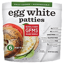 Good Food Made Simple Egg White Patties, 6 count, 10 oz