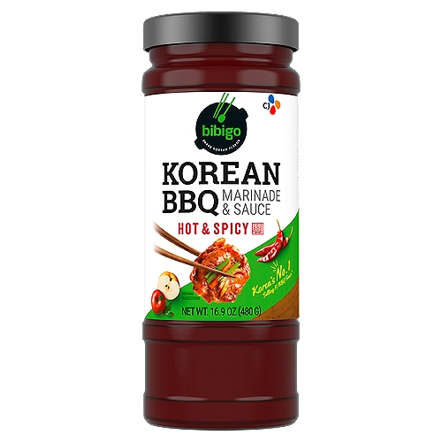 Bibigo Hot & Spicy Korean BBQ Marinade & Sauce, 16.9 oz